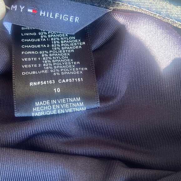 New Tommy Hilfiger Women's Bandeau One Piece Swimsuit_Navy&white_size 10 - Picture 9 of 10